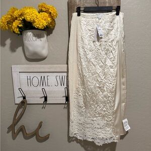 Topshop plisse pleat skirt in ivory new with tags